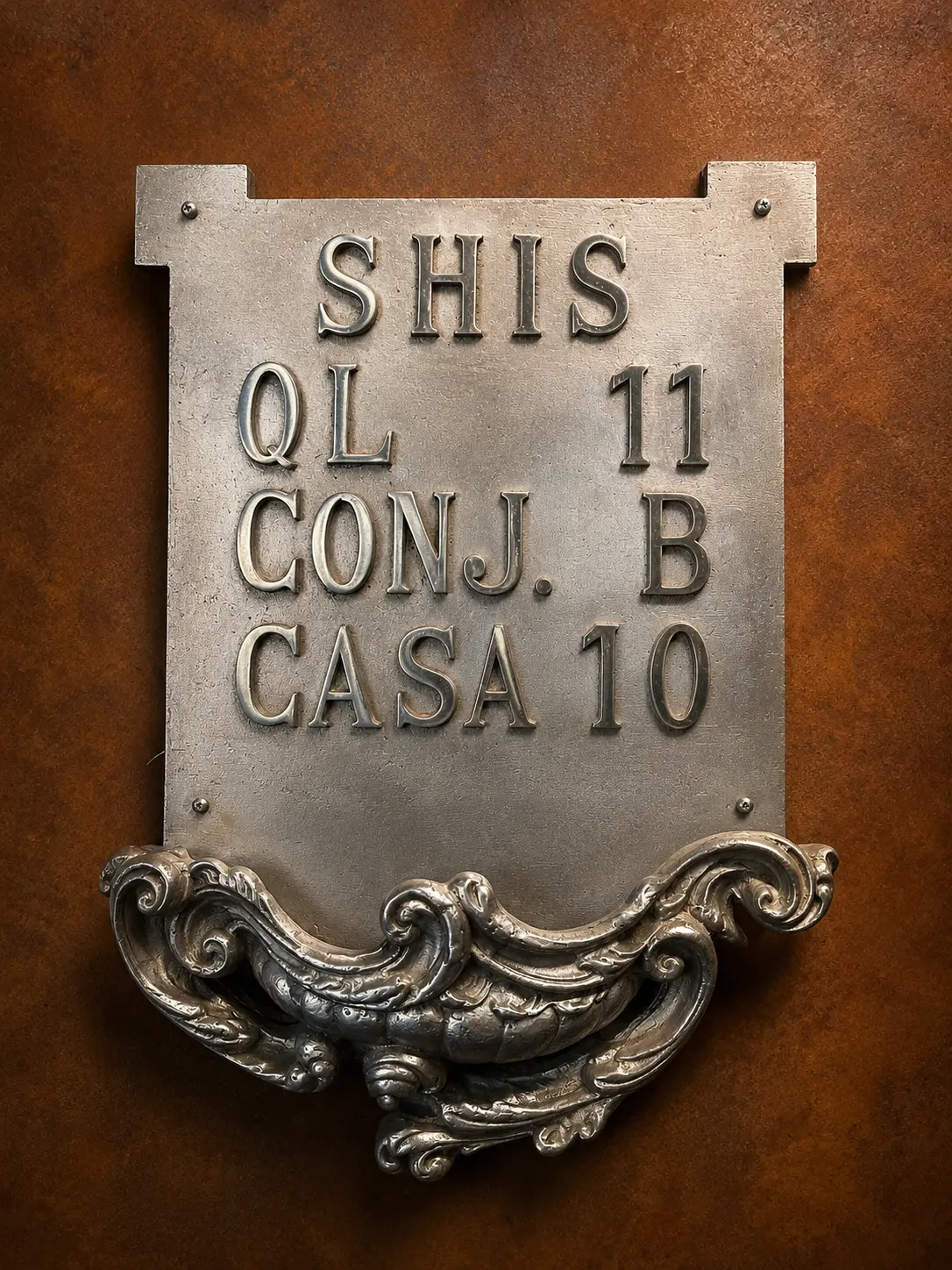 Placa de identificação residencial personalizada em metal