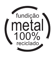 Símbolo fundição metal 100% reciclado